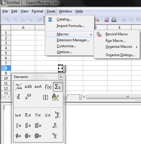 openoffice calculate sheet