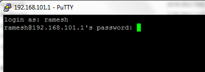 PuTTY Enter Username Password