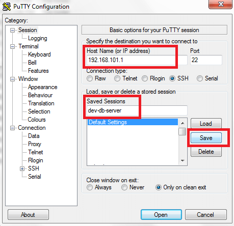 ssh into two sessions putty