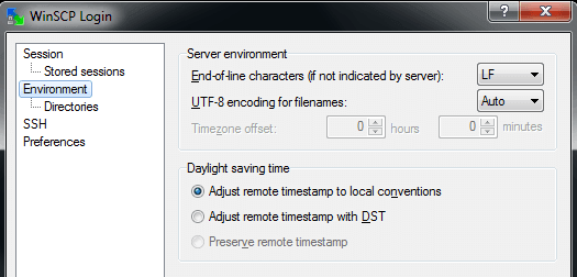 WinSCP Environment