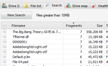 Defraggler Search Files