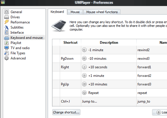 UMPlayer Preferences