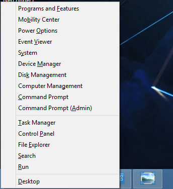 Windows Logo Key and X Keyboard Shortcut